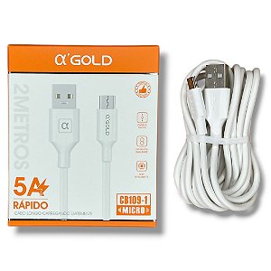 Cabo Turbo USB Para Micro 5A 2M A'Gold CB109-1