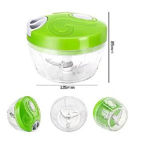Processador de Alimentos 3 Laminas Aço Inoxidável   Easy Spin Cutter Manual 500ml