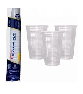 Copo Plástico Descartável Branco e Transparente 100un FC 180ml