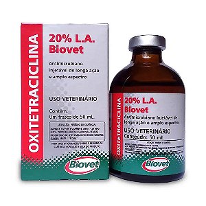 Oxitetraciclina 20% Injetável 50 ml Biovet Único