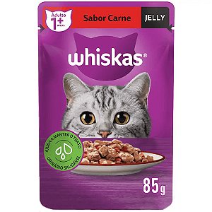 Ração Úmida Whiskas Sachê Carne Jelly Gatos Adultos 85 g