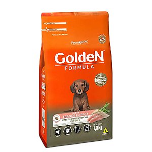 Golden Fórmula Cães Filhotes Raças Pequenas Frango e Arroz 1 kg