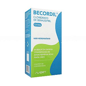 Becordil 5mg Anti-Hipertensivo para Cães Avert 30 comprimidos