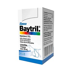 Baytril 5% Injetável Cães e Gatos 10ml