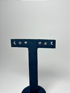 Trio coração, lua e estrela