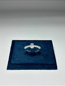 Anel Zircônia Retangular Lateral Cravejado