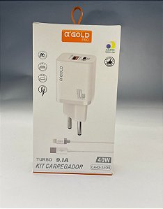 Kit Carregador Turbo 40W Branco 9.1A