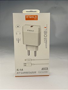 Kit Carregador 30W Branco 6.1A A´Gold