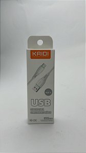 Cabo USB Tipo C Branco 1m Kaidi KD23C
