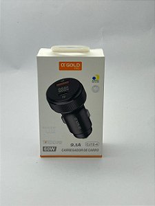 Carregador Veicular 60W 9.1A Preto LED