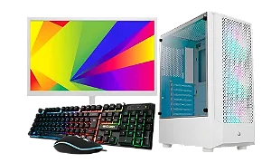 Pc Gamer Wave Branco - intel i5 10ª, 16gb ram, ssd 240gb, monitor 19/20"