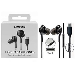 FONE DE OUVIDO ESTEREO AKG USB-C SAMSUNG - PRETO PRETO