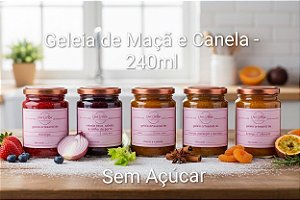 Geleia de Maçã e Canela - Sem Açúcar - Pote 240ml