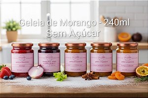 Geleia de Morango - Sem Açúcar - Pote 240ml