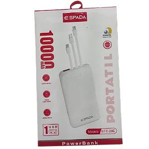 Power Bank Espada 10.000 mAh - Carregador Portátil Multiconexão