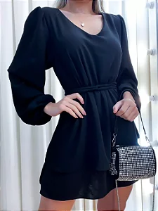 Vestido Feminino Curto Manga Longa Suelen Ref. 820