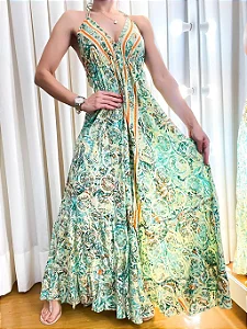 Vestido Feminino Longo Estampado Indiano Rita Ref. 291