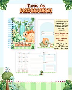 Caderno Pautado A4 10 Matérias no Tema Dinossauro
