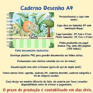 Caderno de Desenho no Tema Dinossauro