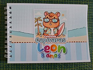 Kit 24 Bloquinhos de Colorir no Tema Capivara Menino