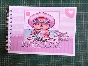 Kit 24 Bloquinhos de Colorir no Tema Capivara Menina