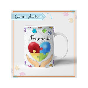 Kit 10 Canecas de Polímero Personalizadas no Tema Autismo