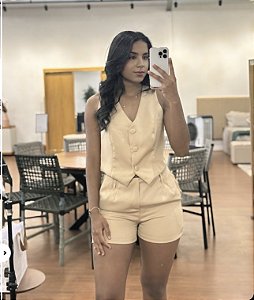 Conjunto social curto alfaiataria premium