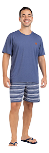 Pijama Masculino Premium Mescla + Listrado | Corpo Sensual