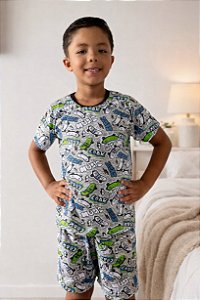 Pijama Infantil Menino Estampado Camiseta + Short Premium