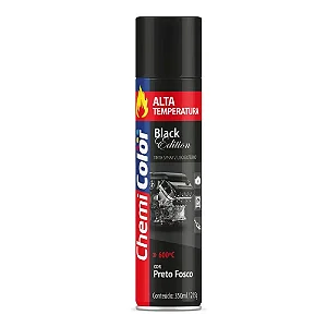 ChemiColor Tinta Spray Alta Temperatura Preto Fosco (350ML)