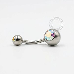 BB05 Navel Tradicional Strass Boreal Aço 316L