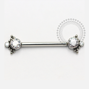 PB139 Nipple Indiano CZ Push Pin Aço 316L