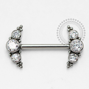 PB140 Nipple Cluster CZ Push Pin Aço 316L