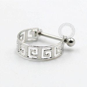 PB19 Piercing Haste Reta Labirinto Aço 316L