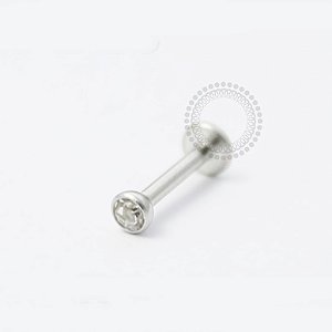 PB25 Labret Cristal Flat Aço 316L