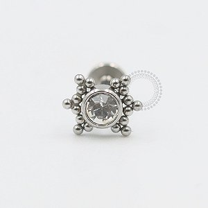 PB70 Labret Zirconia Esferas Aço 316L