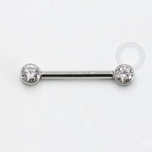 PB91 Nipple CZ Flat Push Pin Aço 316L