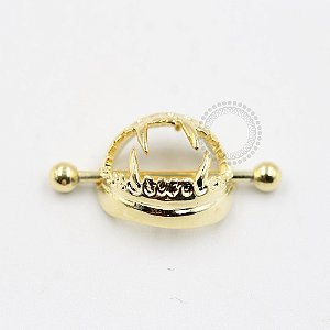 MM13 Piercing Mamilo Vampiro Banho Ouro