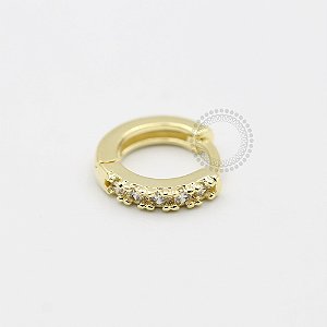 AR10 Argola Click 5 CZ Banho Ouro