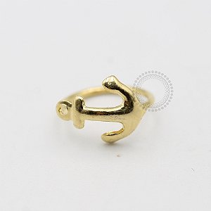 AR30 Argola Âncora Chapa Torção Banho Ouro