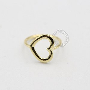 AR37 Argola Torção Coração Vazado Banho Ouro