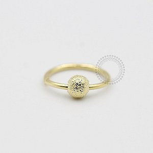 AR48 Argola Fina Esfera Banho ouro