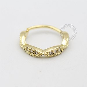 AR57 Argola Conch  Infinito 11mm Torção Banho Ouro