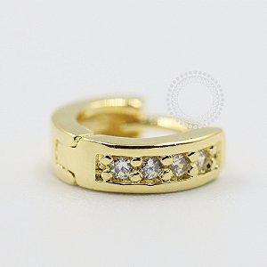 AR60 Argola Clicker 4 CZ Banho Ouro