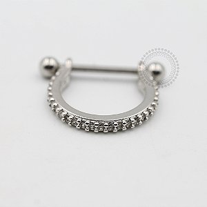 ARA07 Argola Haste Reta CZ 12mm Banho Ródio