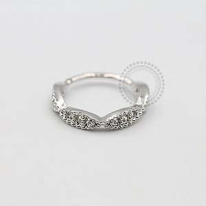 ARA60 Argola Conch Infinito Torção Banho Ródio