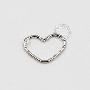 CR05 Daith Coração Pedra CZ Banho Ródio