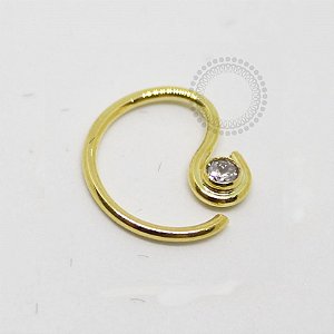 CR11 Daith Circular Fino CZ Banho Ouro 18K