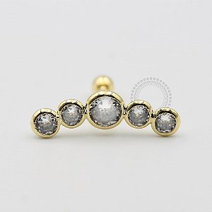 MB22 Microbell Reto Cluster 5 (Modelo 01) Banho Ouro