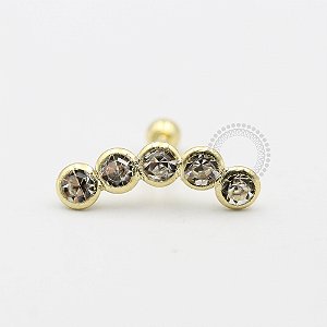 MB23 Microbell Reto Cluster 5 CZ Modelo 02 Banho Ouro